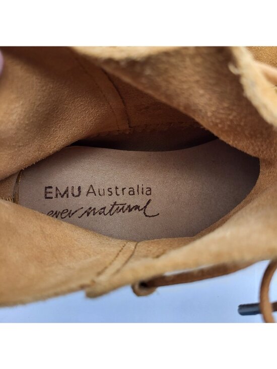 EMU Australia Burnie sz 9 soft suede moccasin boot lace up brown
